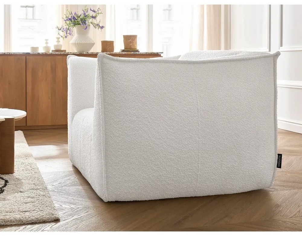 Biele kreslo z textílie buklé Giorgia – Bobochic Paris