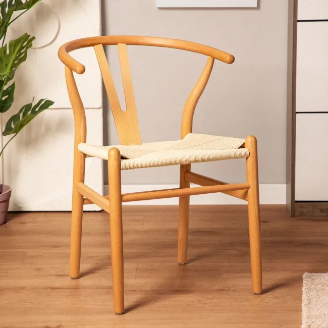 Stolička CADERIA pletená, naturálna 871356