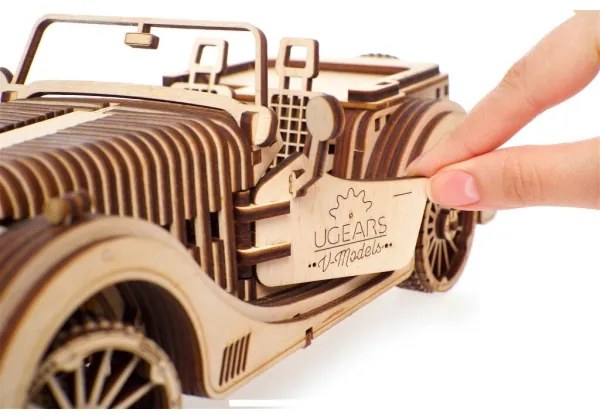Ugears - 3D drevenené mechanické puzzle Auto roadster