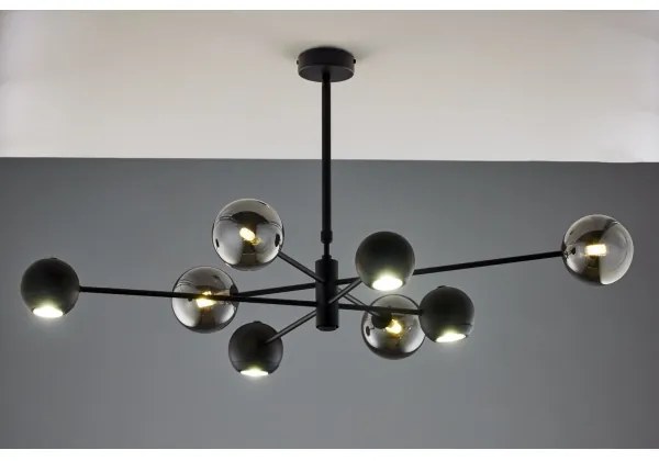 Jupiter 1975 - Luster na tyči MOKA 4xGU10/10W/230V + 4xG9/10W/230V čierna/chróm