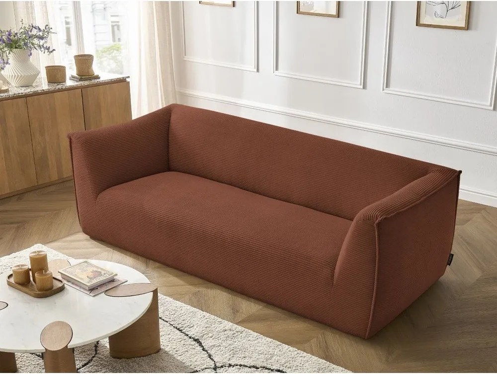 Oranžová menčestrová pohovka 242 cm Giorgia – Bobochic Paris