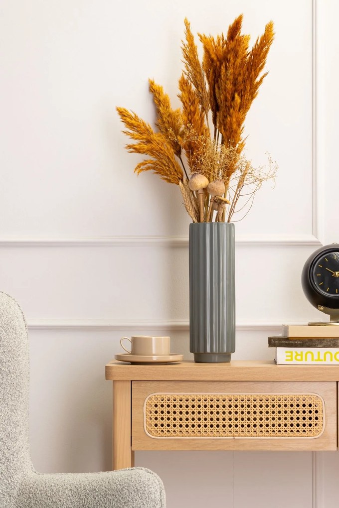 Keramická váza Kaze Grey 10x32 cm