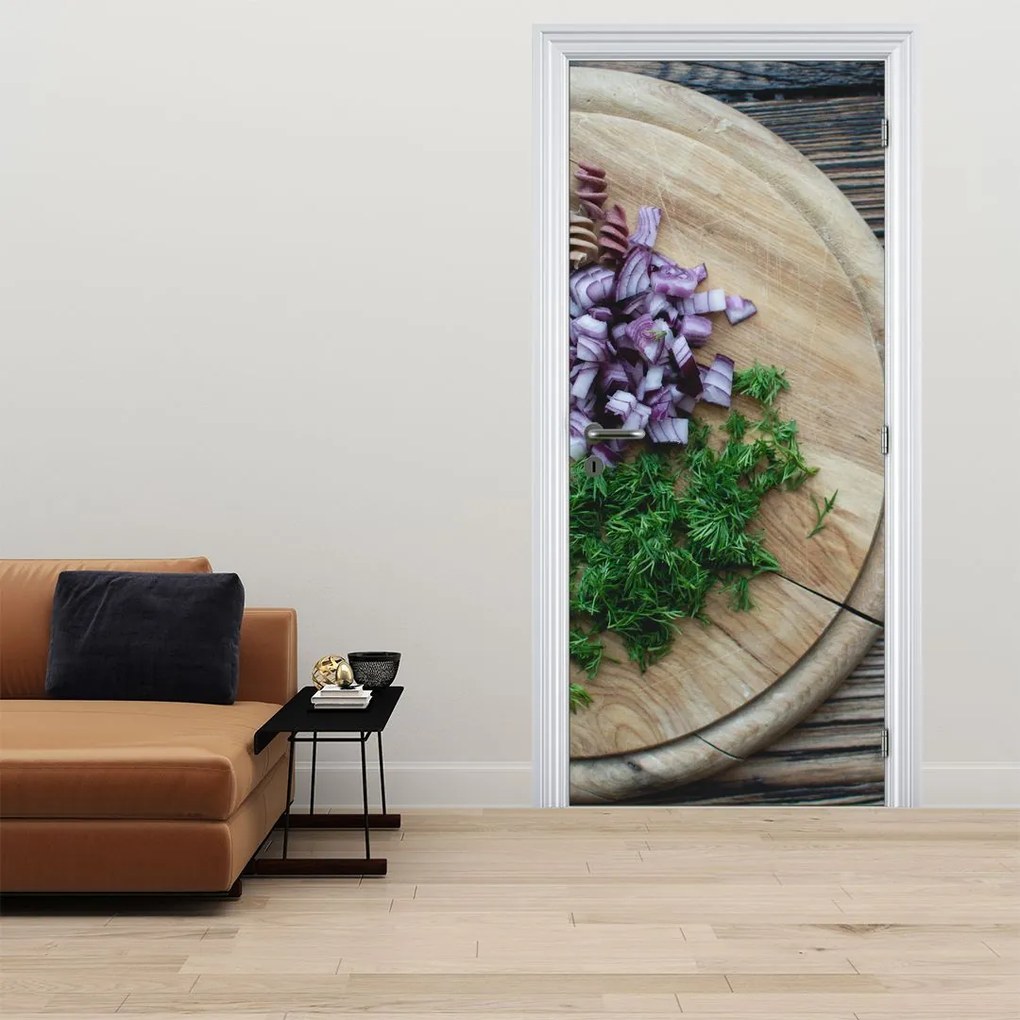Fototapeta na dvere - Z kuchynskej dosky (95x205cm)