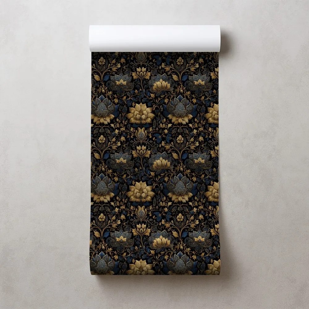 Fototapeta zlaté kvety na tmavom pozadí