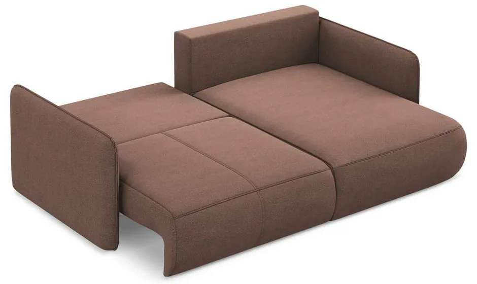 Ružová rozkladacia/s úložným priestorom rohová pohovka (pravý roh) Nanea – Makamii