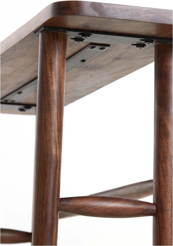 Hnedý konzolový stolík z masívu akácie 30x140 cm Qiano – Light & Living