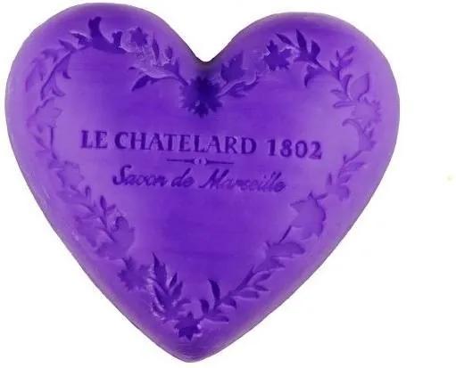 LE CHATELARD Marseillské mydlo Heart - fialka a ostružiny 100gr