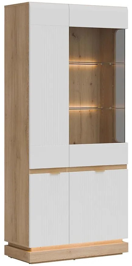 Vitrína Milton Ml06 Dub Crem Torro Biela