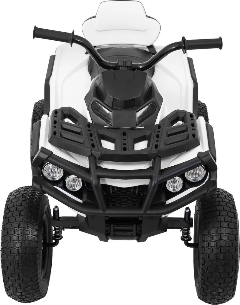 Ramiz Detská štvorkolka poháňaná vzduchovou batériou biela + nafukovacie kolesá + rádio MP3 + pomalý štart