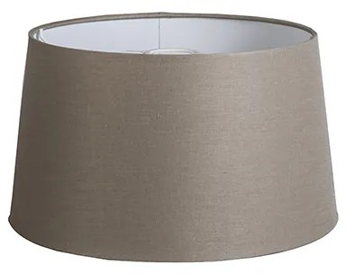 Ľanové tienidlo na lampu Taupe okrúhle šikmé 35/30/18