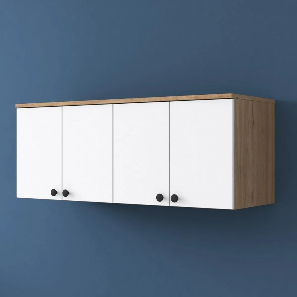 Nástenná skrinka Bany Walnut and White