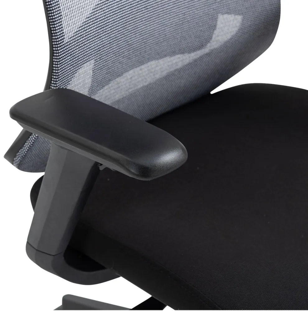 Kancelárska ergonomická stolička BULMA — sieťovina / látka, čierna
