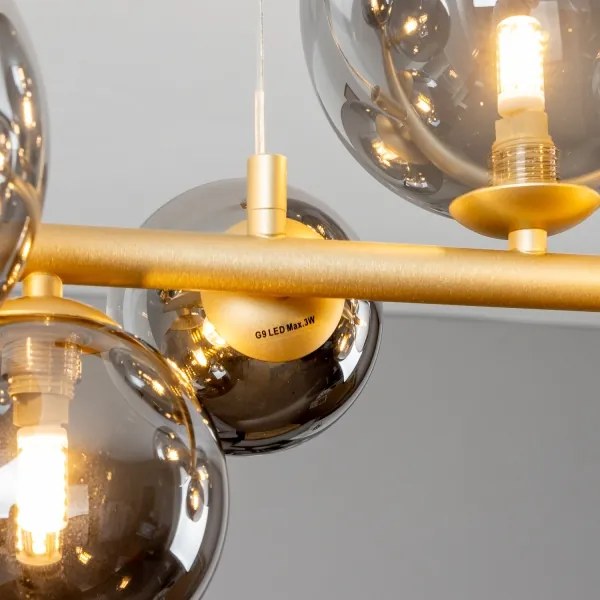 Brilagi - LED Luster na lanku MILLA 10xG9/3W/230V zlatá/dymová