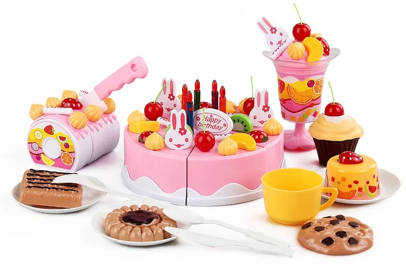 KIK Kuchyňa na krájanie narodeninovej torty 75 el. ružová
