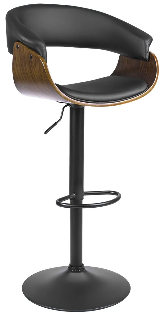Barová stolička Nowana (čierna + orech) . Akcia -20%. Vlastná spoľahlivá doprava až k Vám domov. 1129109