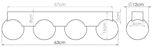 Sollux SL.1685 - Stropné svietidlo BULBO 4xG9/8W/230V buk/biela