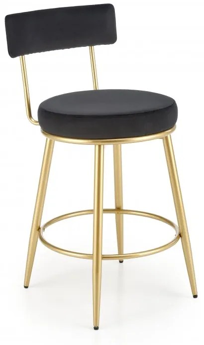 Barová stolička LUCIAN — kov, látka, zlatá / čierna