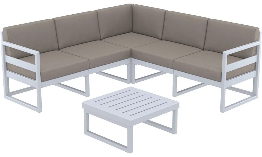 MYKONOS záhradný set, rohový silver grey