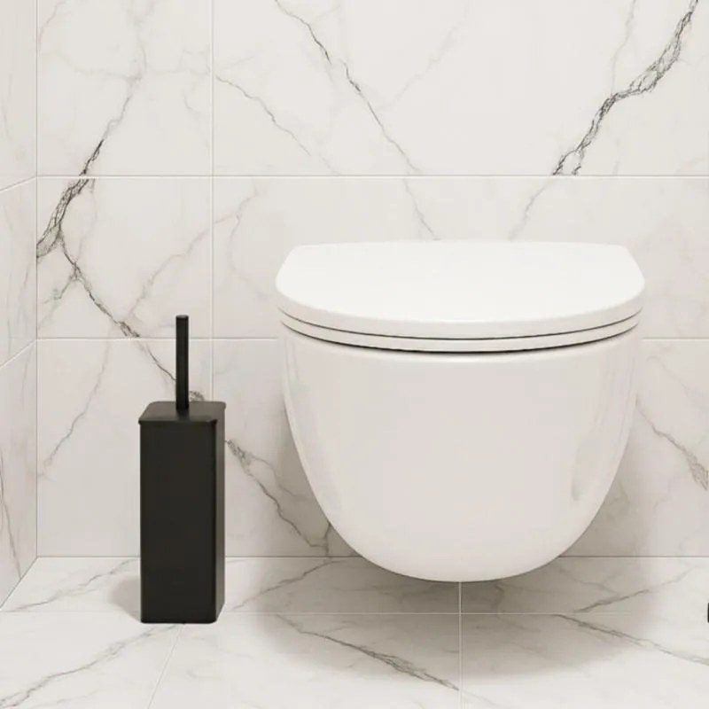 Erga Fonti, WC kefa na postavenie so silikónovou kefou, čierna, ERG-YKA-P.FONTI-SILKA-FB