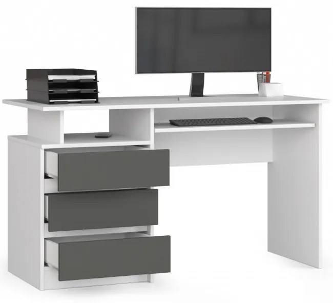 Kancelársky stôl CLP 135 cm biely / sivý