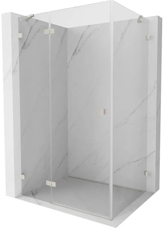 Mexen Lunar, 1-krídlový sprchový kút, ľavý, 100 x 80 cm, 8mm číre sklo, brúsená oceľ profil, 834-100-080-97-00-L