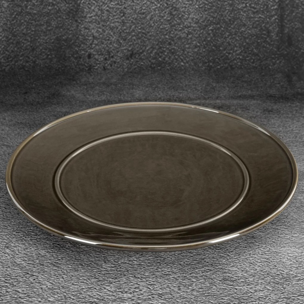 DEKORAČNÝ KERAMICKÝ TANIER SIMONA4 (01) (FI) 30 CM OLIVOVÝ