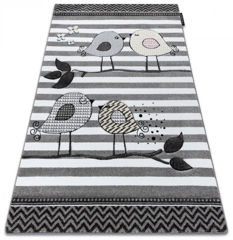 Dywany Łuszczów Detský kusový koberec Petit C549 Birds grey - 200x290 cm