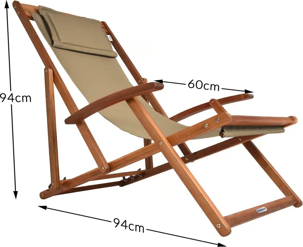 Záhradné lehátko SIENA, 94x60x94cm, béžová Jurhan