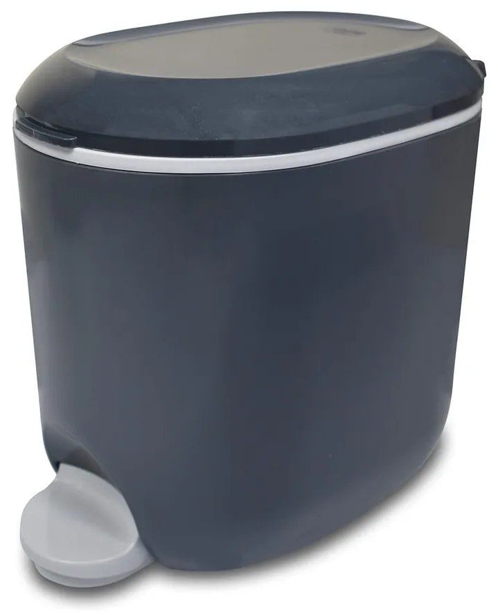Tmavosivý nášľapný plastový odpadkový kôš 3,5 l – Addis