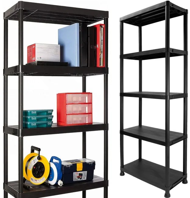Plastový regál IRVING 171x61x31 cm čierny