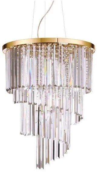 Ideal Lux - Krištáľový luster na lanku CARLTON 12xE14/40W/230V pr. 50 cm zlatá