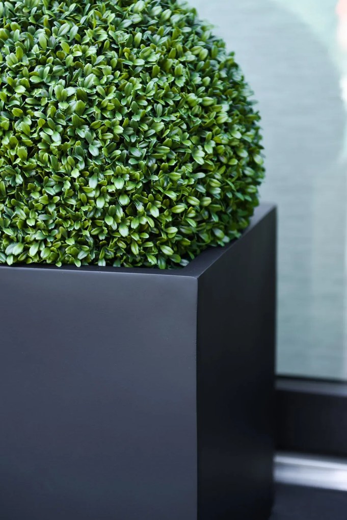 Kvetináč BLOCK, sklolaminát, 45x45x45 cm, antracit