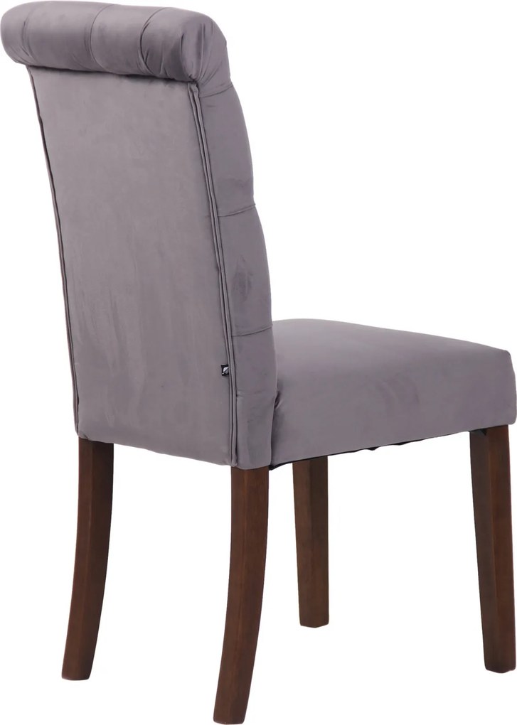 Jedálenská stolička Lisburn - zamat - Tmavo sivá