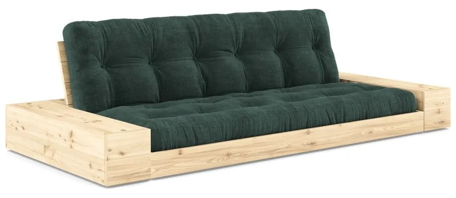 Tmavozelená menčestrová rozkladacia pohovka 244 cm Base – Karup Design