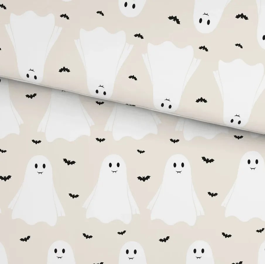 Detské obliečky z Renforcé bavlny GHOSTIE béžové Rozmer obliečky: 80 x 80 cm | 135 x 200 cm