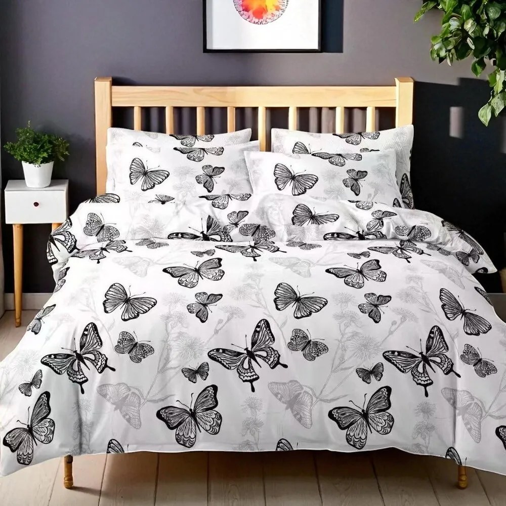 Obliečky OPRAH WHITE BUTTERFLIES 7-dielna sada 140x200 cm