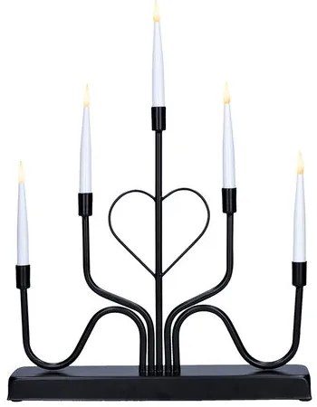 Solight LED kovový svietnik, 5x LED, 40 cm, 2x AA