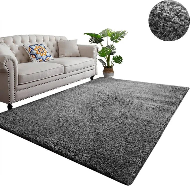 TZ Tmavosivý obdĺžnikový koberec Alpaka Rozmer: 100x150 cm