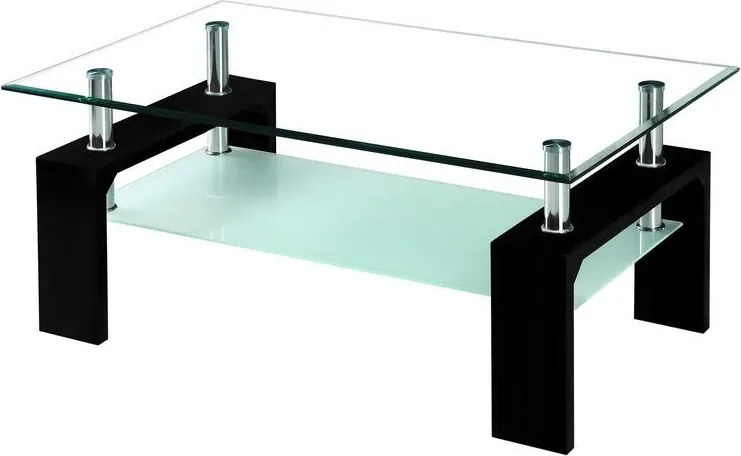 Konferenčný stolík Bolero, čierny/sklo