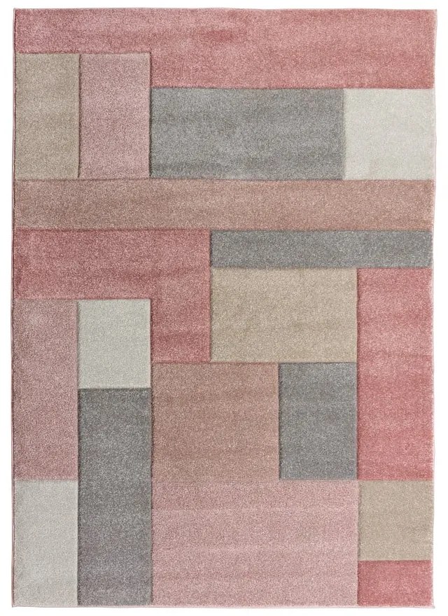 Ružovo-sivý koberec Flair Rugs Cosmos, 80 × 150 cm