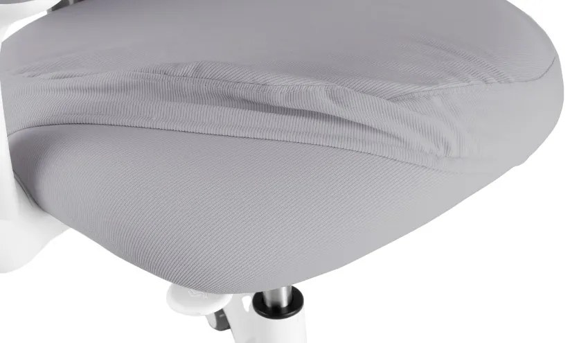 Detská rastúca stolička Neoseat JUNI 006 — látka, prateľný poťah, sivá