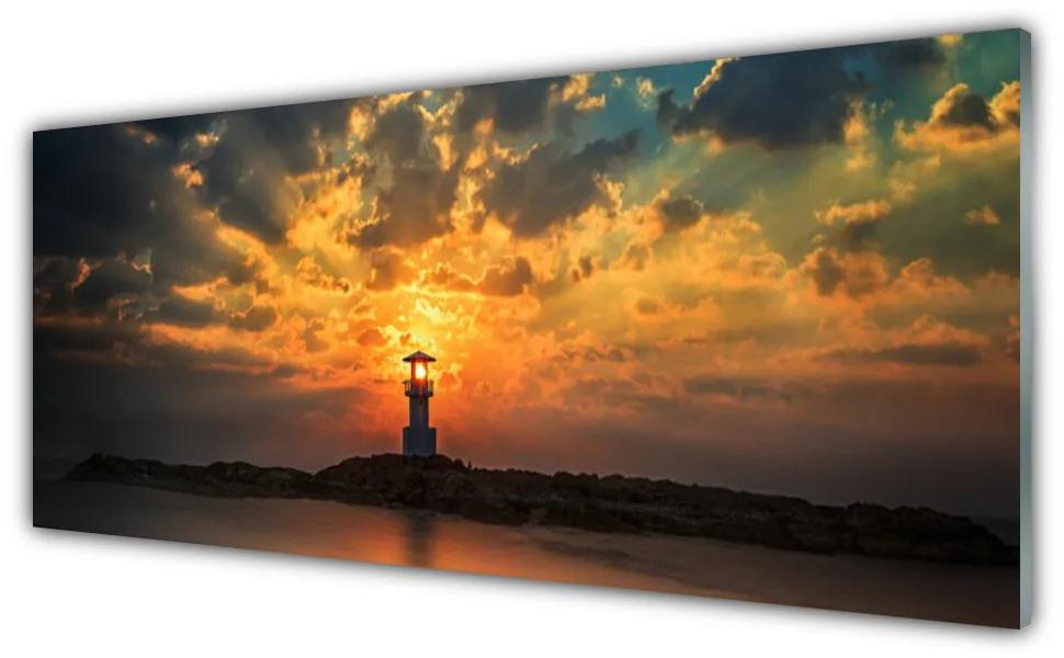 Obraz na akrylátovom skle Maják krajina 125x50 cm