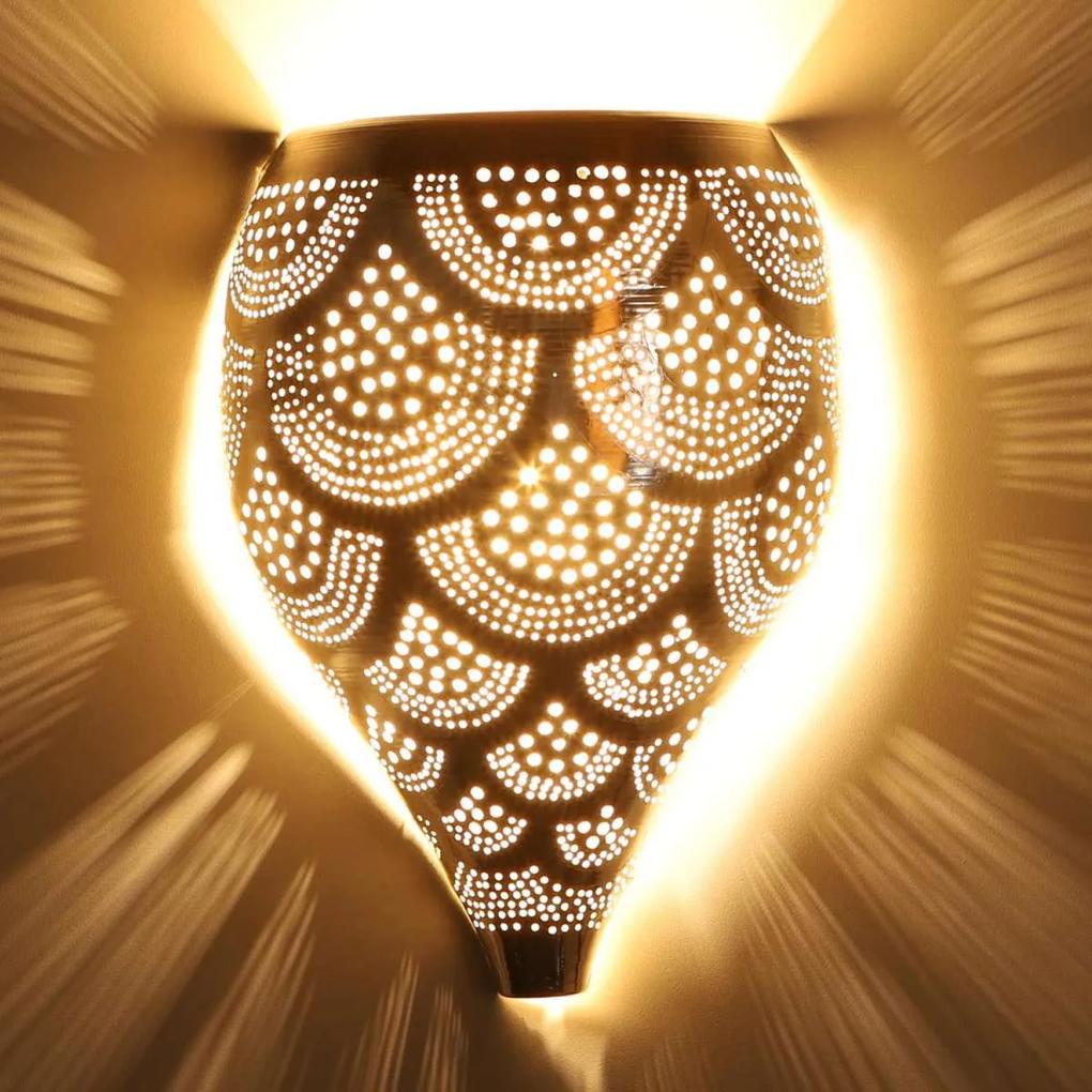 Marocká strieborná nástenná lampa Nadim