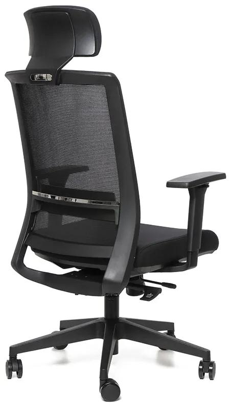 Kancelárska ergonomická stolička Sego RESERVE — sieť/látka, čierna