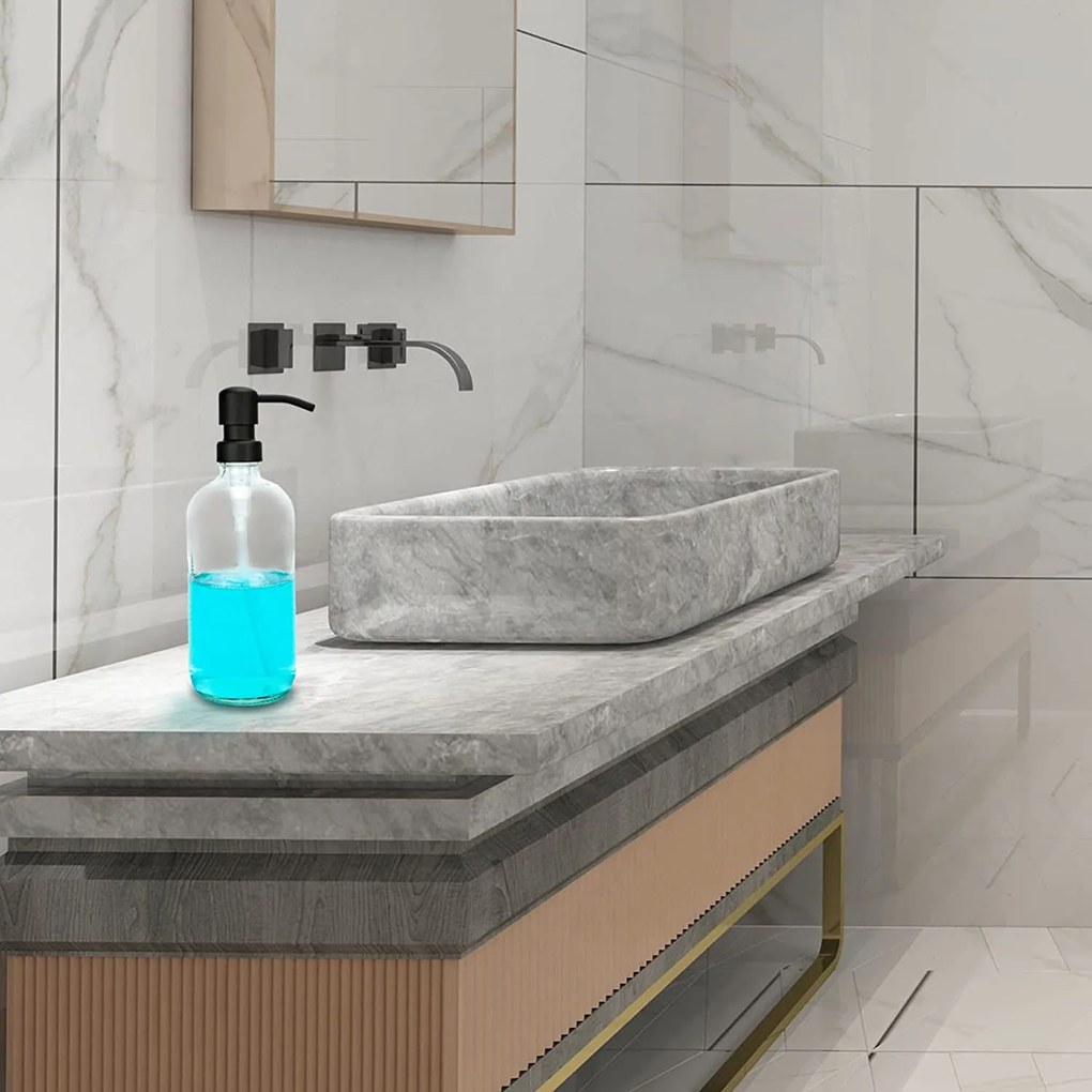 Orion Dávkovač na mydlo/šampón/kondicionér dávkovač - 0,45l DISTRI - číre sklo