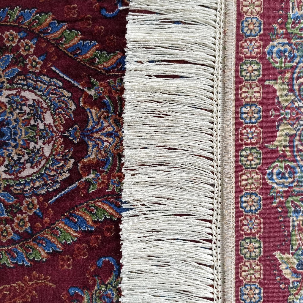 DY Hodvábny exkluzívny koberec Qum Silk 08 - červená Rozmer: 200x300 cm