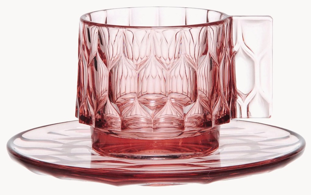 Šálky na kávu's podšálkami so štruktúrovaným vzorom Jellies, 4 ks