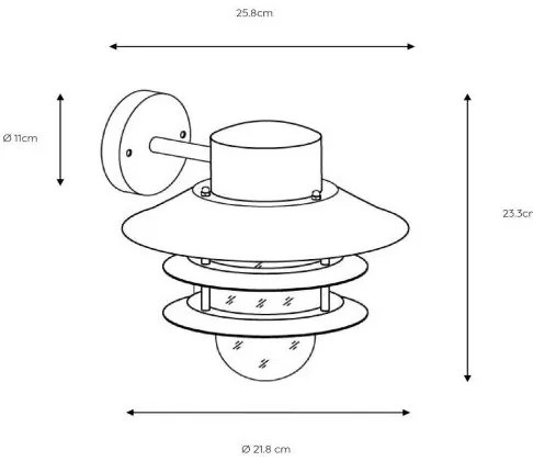 Lucide 11874/01/12 - Vonkajšie nástenné svietidlo ZICO 1xE27/60W/230V IP44