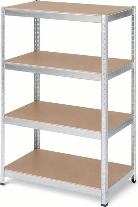 Regál 160x80x40 cm pozinkovaný 4-policový, nosnosť 700 kg