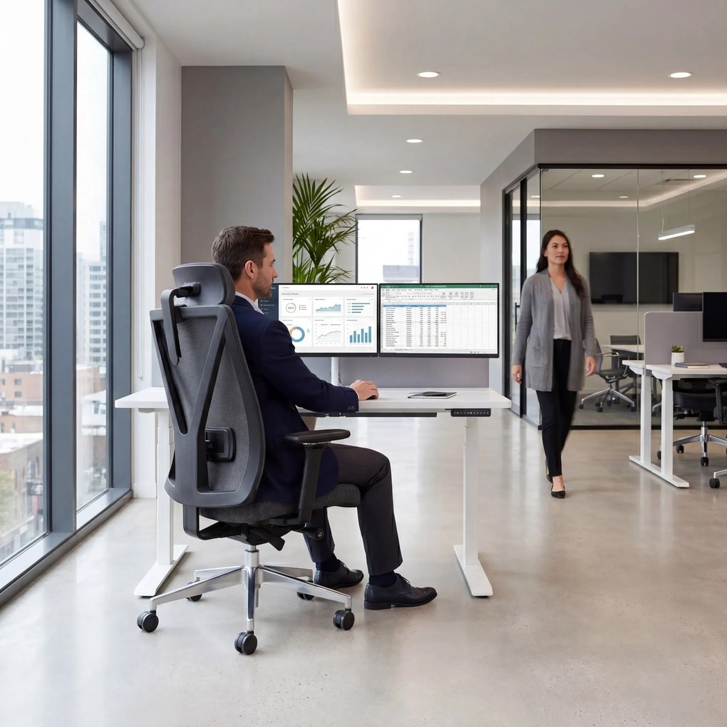 Ergonomická otočná kancelárska stolička, čierna: VECTOR